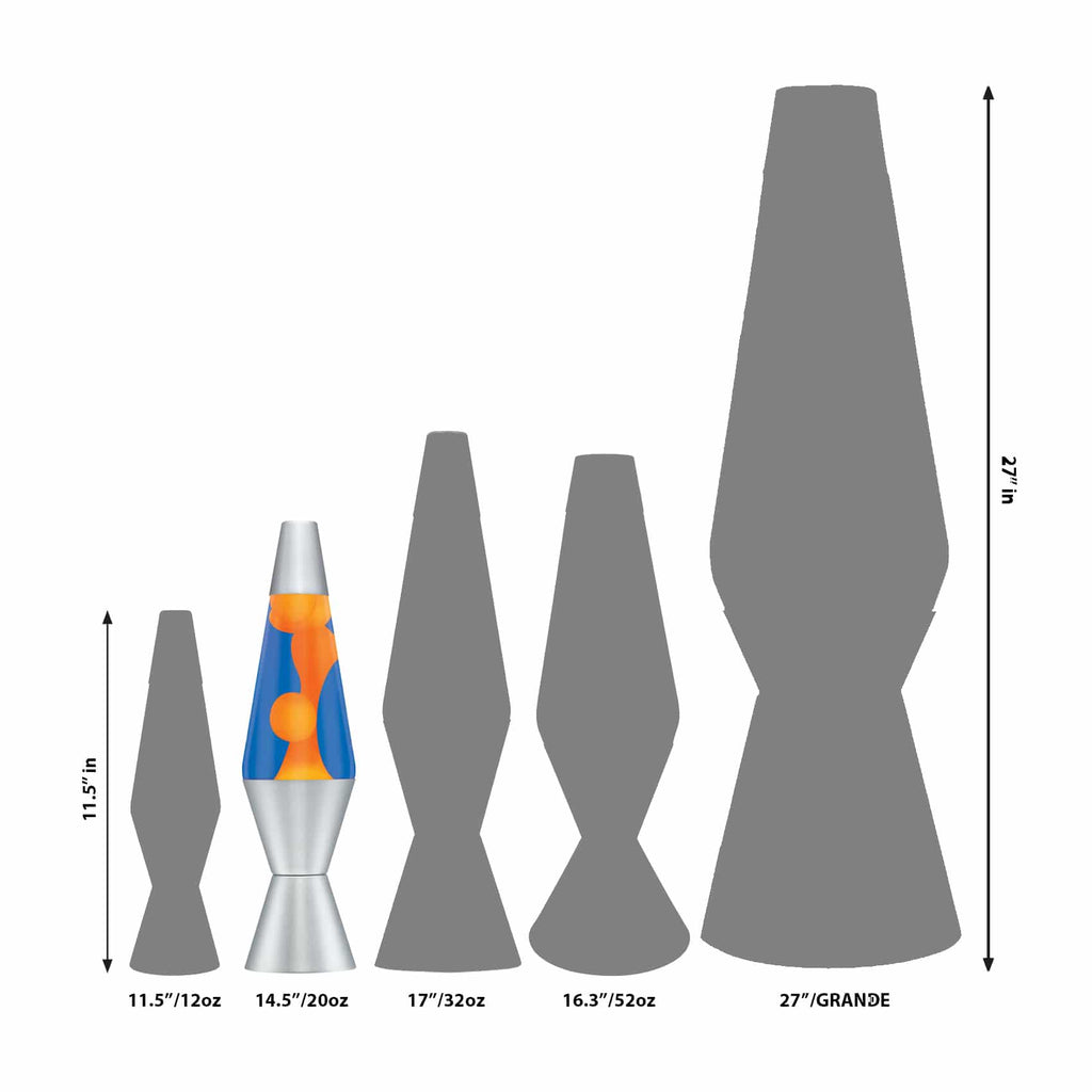 14.5" LAVA LAMP - ORANGE/BLUE/SILVER